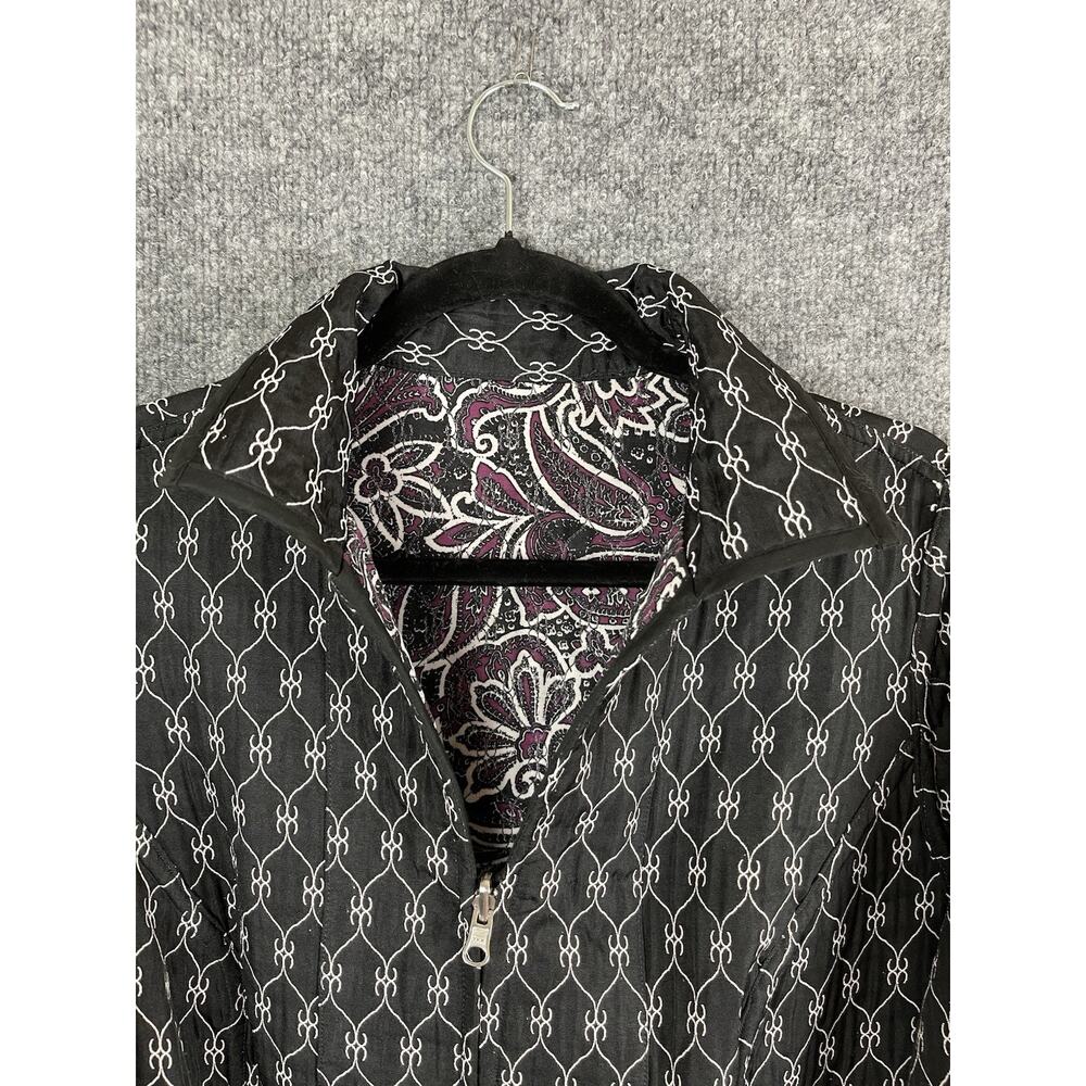Women's Lightweight Quilted Jacket Size L Black and White reversable Maroon - Picture 9 of 10